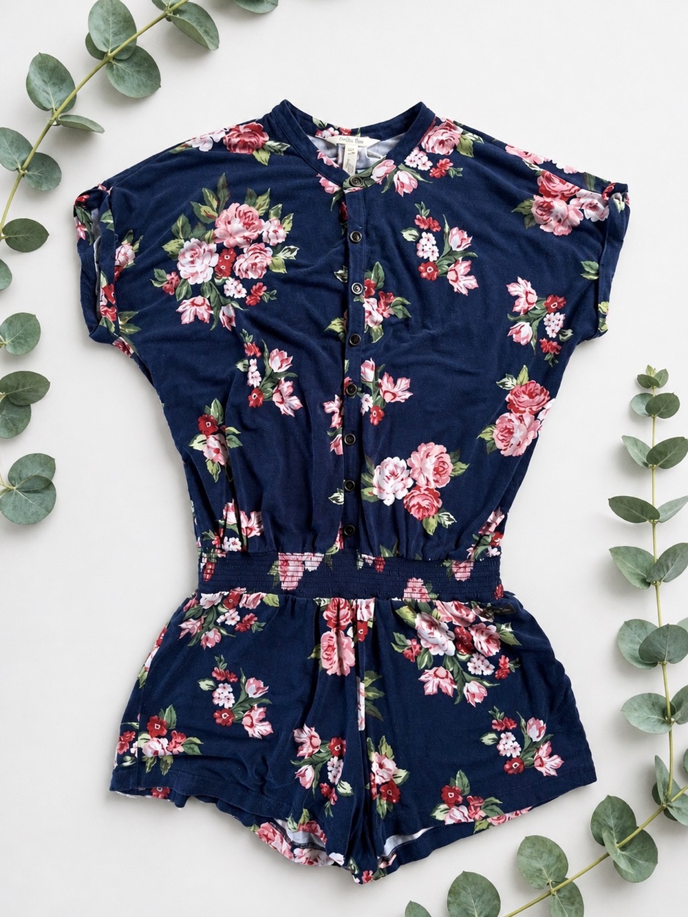 Matilda Jane Womens Brilliant Daydream Be Bold Romper Blue Floral Size Small